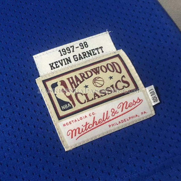 Maillot Minnesota Timberwolves Kevin Garnett NO 21 Hardwood Classics Throwback Bleu